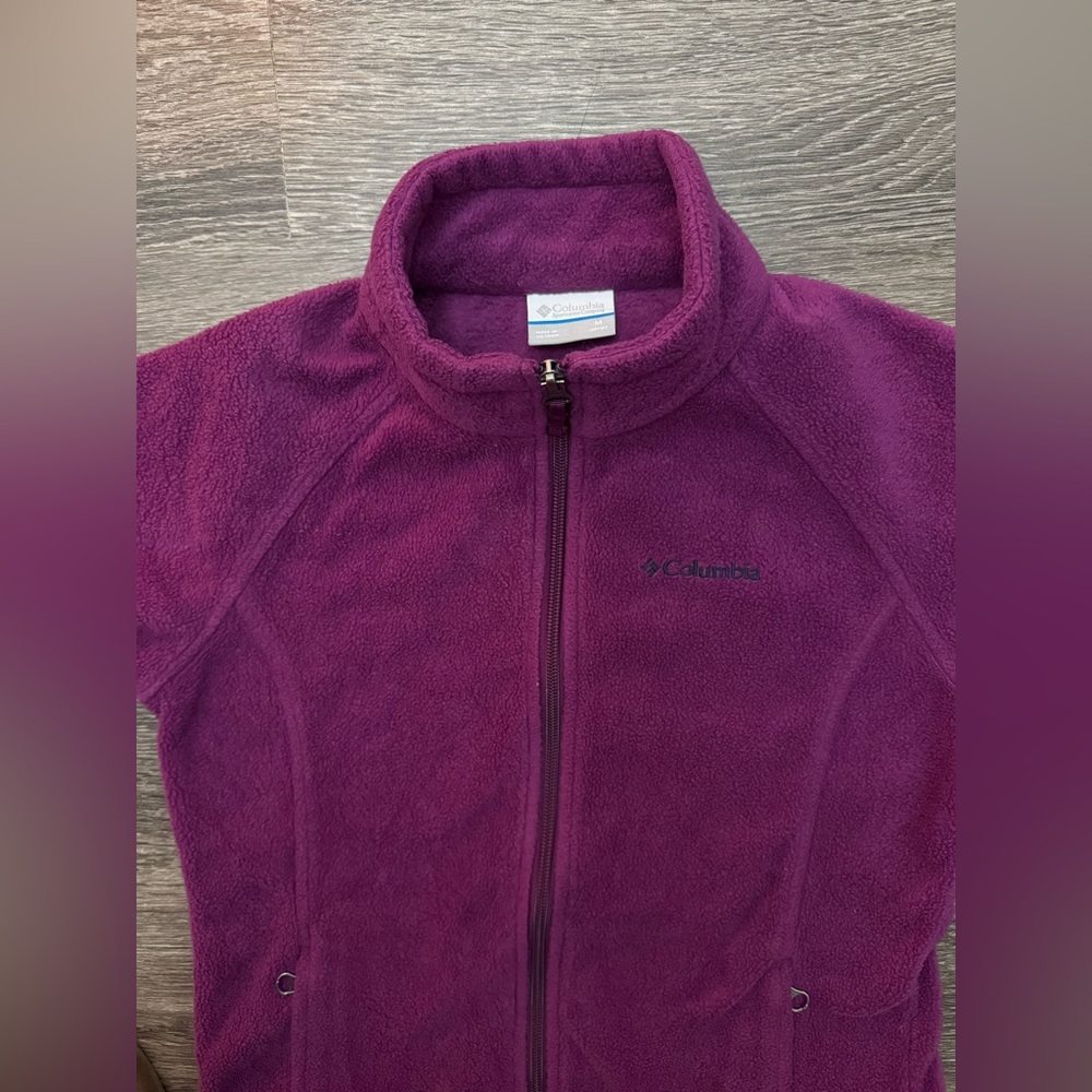 Columbia Girl’s Purple Mount Cannon Fleece Full Zip Size M (10-12) - Picture 4 of 6